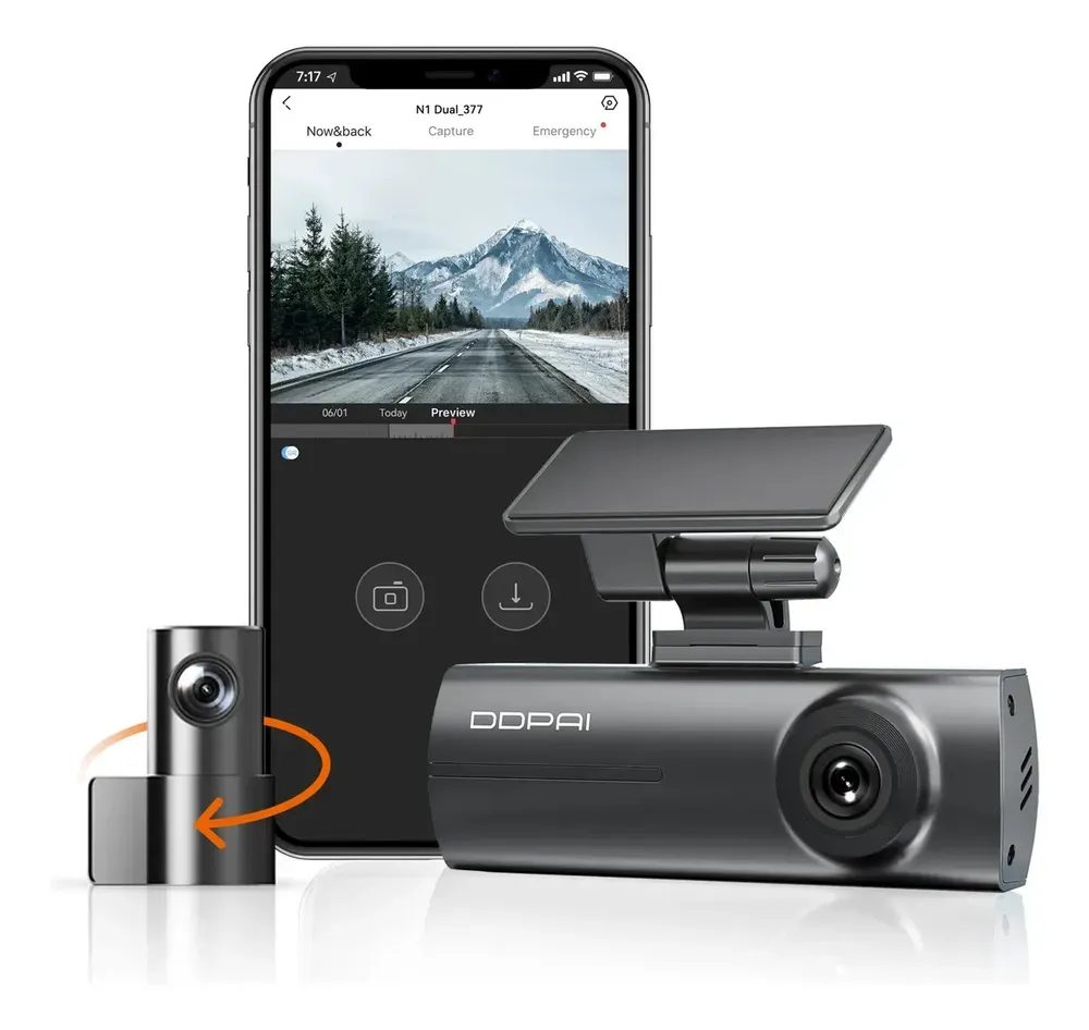 Câmera veicular Ddpai N1 Dual com Wi-Fi