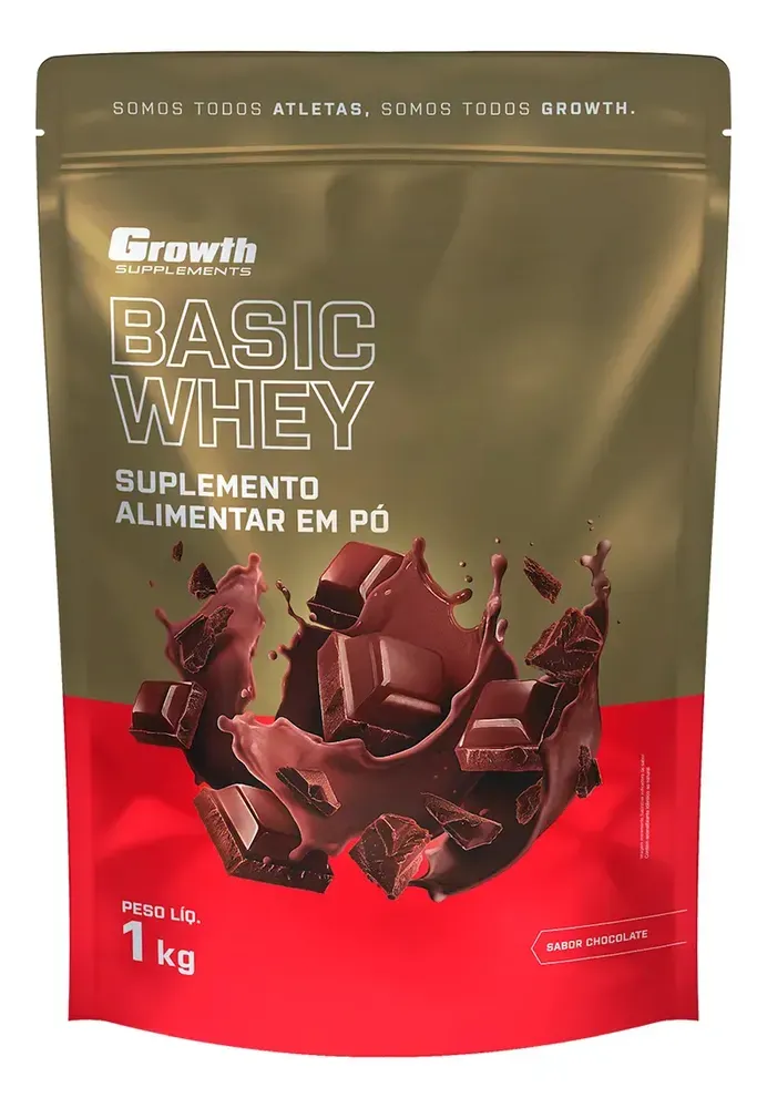 Saco de Basic Whey Growth Supplements sabor chocolate