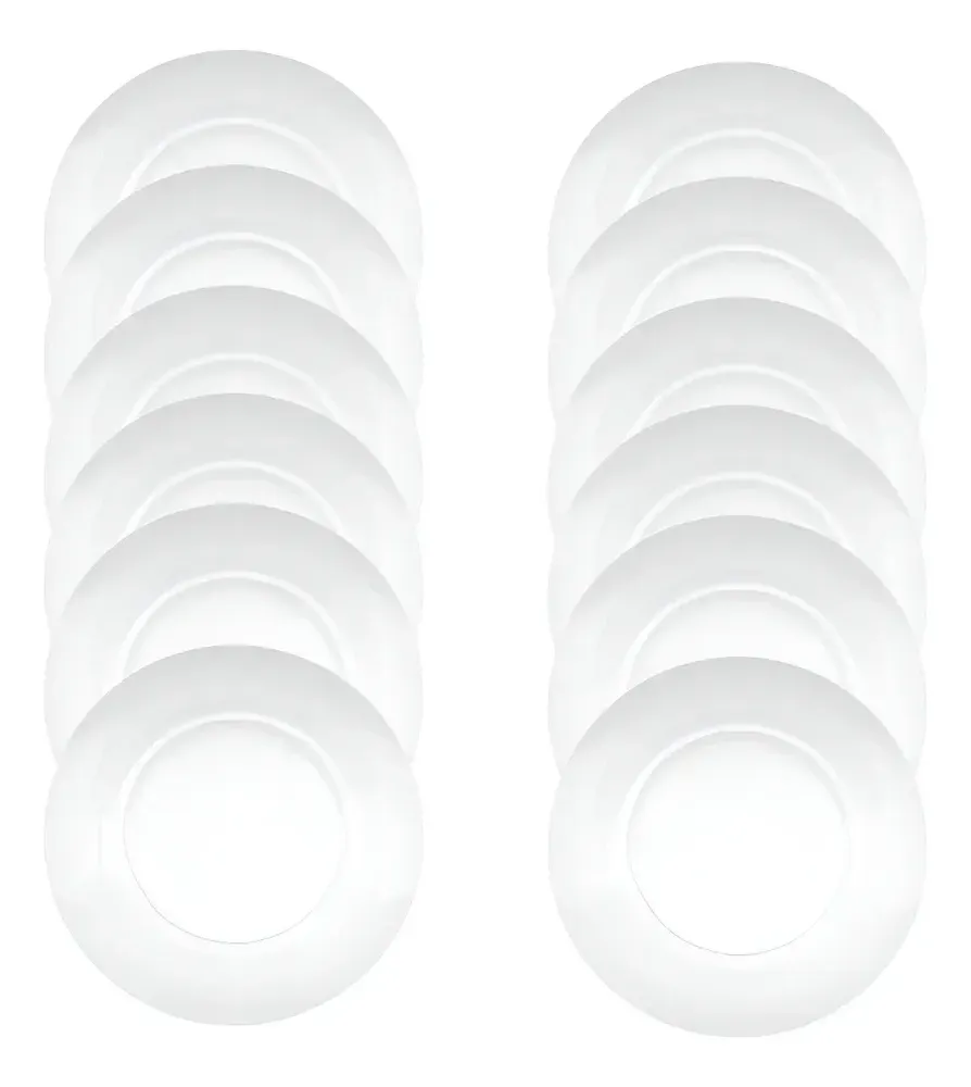 Kit de 12 pratos fundos de vidro transparente Duralex Astral